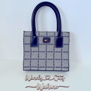 Tommy Hilfiger Black and Gray Tote Bag